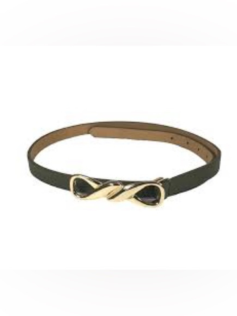 Talbots Olive Green  Belt Gold Infinity Buckle